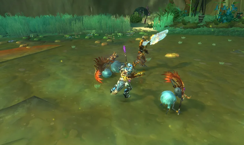 A team fight in a Verdant Reach match.
